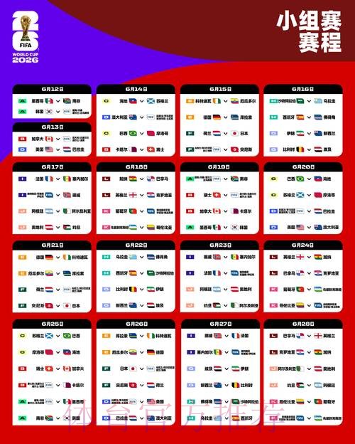 2026美加墨世界杯小组赛赛程哪里可以看